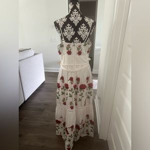 Beautiful embroidery flowered summer dress
